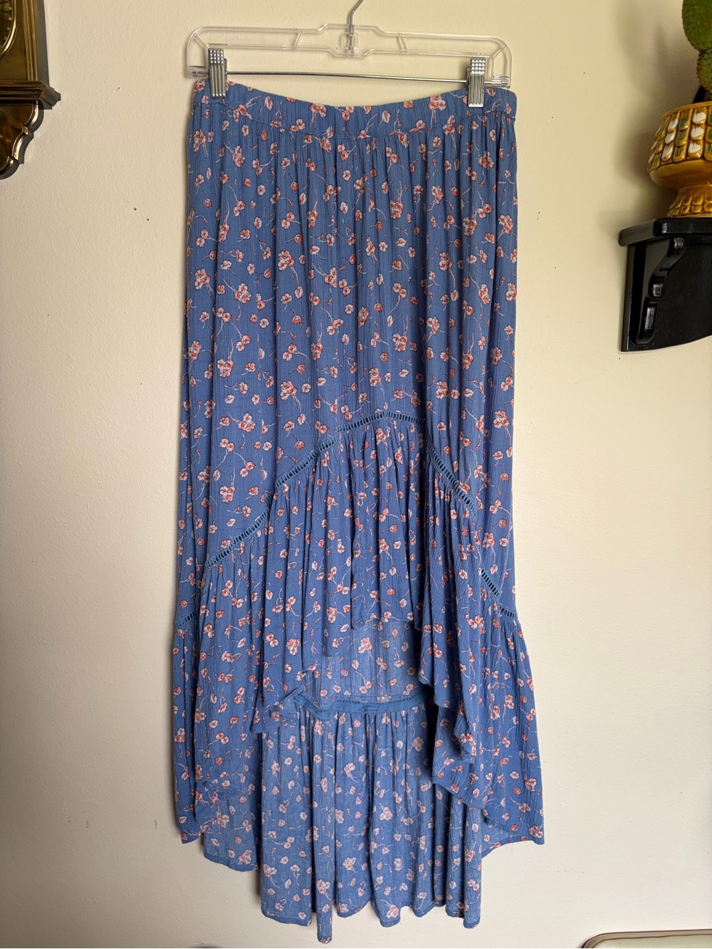 Blue Floral High-Low American Eagle Skirt